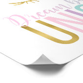 Gold Unicorn Face Girl's Room Poster (Ecke)