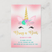 Gold Unicorn Floral bringen eine Bucheinführungska Begleitkarte (Vorderseite)