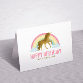 Gold Unicorn Geburtstag Dankeskarte