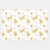 Gold Unicorn Geburtstag Geschenkpapier Set (Vorderseite)