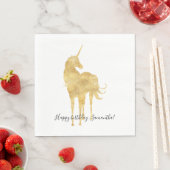 Gold Unicorn Geburtstag Serviette (Beispiel)