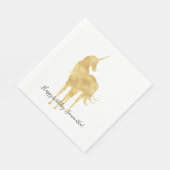 Gold Unicorn Geburtstag Serviette (Ecke)