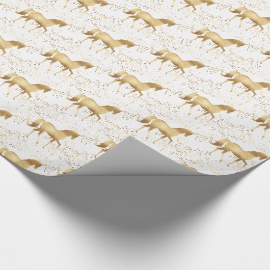 Gold Unicorn Geschenkpapier (Ecke)