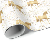 Gold Unicorn Geschenkpapier (Rolleneckpunkt)