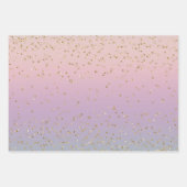 Gold Unicorn Rainbow Glitz Sparkle Geschenkpapier Set (Vorderseite 2)