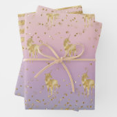Gold Unicorn Rainbow Glitz Sparkle Geschenkpapier Set (Beispiel)