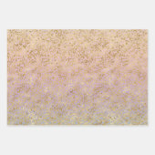 Gold Unicorn Rainbow Glitz Sparkle Geschenkpapier Set (Vorderseite 2)