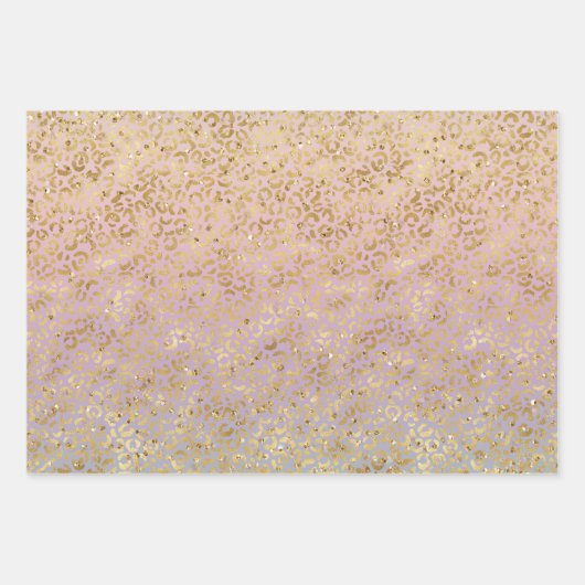 Gold Unicorn Rainbow Glitz Sparkle Geschenkpapier Set (Vorderseite 2)