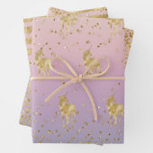 Gold Unicorn Rainbow Glitz Sparkle Geschenkpapier Set (Beispiel)