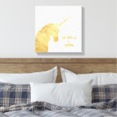 Gold Unicorn Stars Sparkle und Shine Leinwanddruck (Insitu (Schlafzimmer))