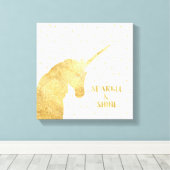 Gold Unicorn Stars Sparkle und Shine Leinwanddruck (Insitu (Holzboden))