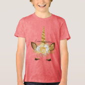 Gold Unicorn Tri-Blend Shirt (Vorderseite)