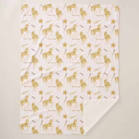 Gold Unicorns glauben Sherpadecke (Vorderseite)