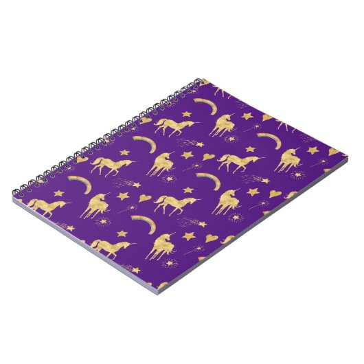 Gold Unicorns und Regenbogen Notizblock (Linke Seite)