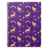 Gold Unicorns und Regenbogen Notizblock (Vorderseite)