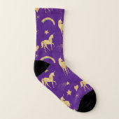Gold Unicorns und Regenbogen Socken (Rechts - Außen)