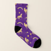 Gold Unicorns und Regenbogen Socken (Links - Innen)