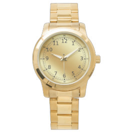 Gold Unisex Oversified Gold Bracelet Watch Armbanduhr