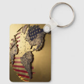 Gold United Staaten Karte #1 Schlüsselanhänger (Rückseite)