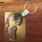 Gold United Staaten Karte #1 Schlüsselanhänger (Rückseite)