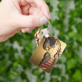 Gold United Staaten Karte #1 Schlüsselanhänger