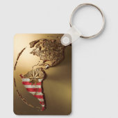 Gold United Staaten Karte #2 Schlüsselanhänger (Rückseite)