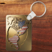 Gold United Staaten Karte #3 Schlüsselanhänger (Rückseite)