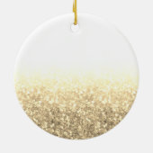 Gold Unsere ersten Weihnachten Mr. & Mrs. Keramik Ornament (Hinten)