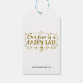 Gold UNSERE LIEBE IST EIN FAIRE TALE Custom Weddin Geschenkanhänger (Rückseite)