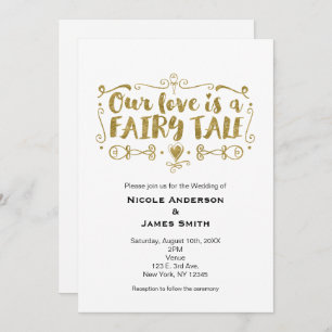 Gold UNSERE LIEBE IST EINE FAIRE MALE Hochzeitsein Einladung