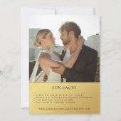 Gold Unsere Liebe Story Infographic Foto Hochzeit Einladung (Rückseite)