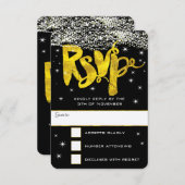 Gold unter der Sternenhochzeit RSVP (Vorne/Hinten)