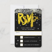 Gold unter der Sternenhochzeit RSVP (Vorderseite)