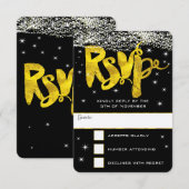 Gold unter der Sternenhochzeit RSVP Karte (Vorne/Hinten)