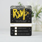Gold unter der Sternenhochzeit RSVP Karte (Stehend Vorderseite)