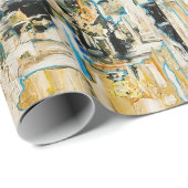 Gold unter Kies-Packpapier Geschenkpapier (Rolleneckpunkt)