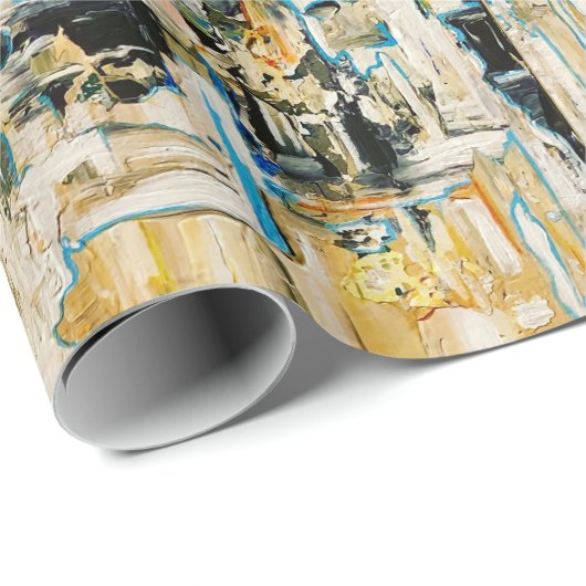 Gold unter Kies-Packpapier Geschenkpapier (Rolleneckpunkt)