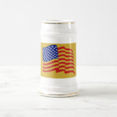 Gold US Flag Patriotic Beer Stein Bierglas (Mittel)