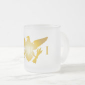 Gold US Jungfrau Islands Flaggen Mattierte Tasse (VorderseiteRechts)