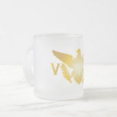 Gold US Jungfrau Islands Flaggen Mattierte Tasse (Vorderseite Links)