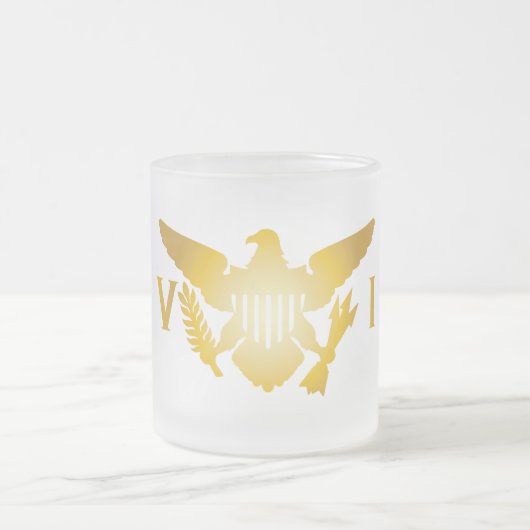 Gold US Jungfrau Islands Flaggen Mattierte Tasse (Mittel)