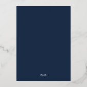 Gold US Moderne Hochzeit auf Navy Blue Folieneinladung (Rückseite)