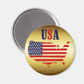 GOLD USA MEDALLION MAGNET (Vorderseite/Rückseite)