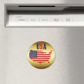 GOLD USA MEDALLION MAGNET (In Situ (Geschirrspüler))