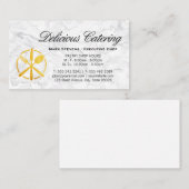 Gold Utensils Logo | Marmoruntergrund Visitenkarte (Vorne/Hinten)