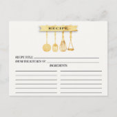 Gold Utensities Brautparty Rezeptkarten Postkarte (Vorderseite)