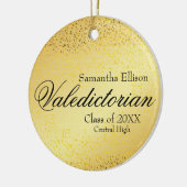 Gold Valedictorian Personalisiert Gold Weihnachten Keramik Ornament (Links)