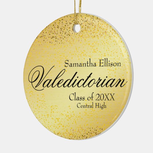 Gold Valedictorian Personalisiert Gold Weihnachten Keramik Ornament (Links)