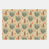 Gold Valentine Aloe Succulents Stripes Hearts Geschenkpapier Set (Vorderseite)