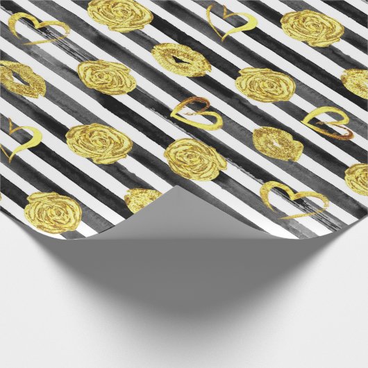 Gold Valentine Geschenkpapier (Ecke)